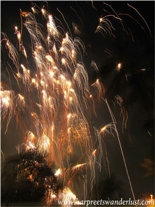 Fireworks lighting up the 2012 sky, bringing in 2013