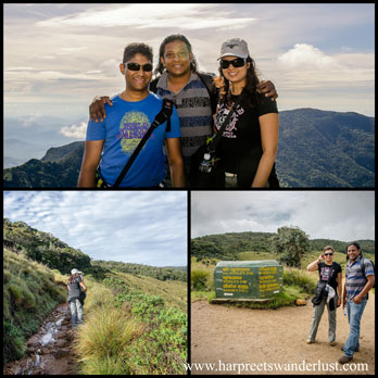 M, Ravi and I at Greater World's End, the trek up to Bakers Falls and....ending where we began! Phew!