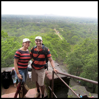 Taking a break from the climb to admire green Sigiriya below…