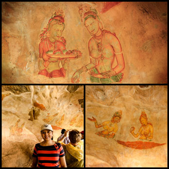 The frescoes in the cave