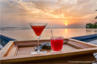 Delicious sun downers, sipped while the sun melts away