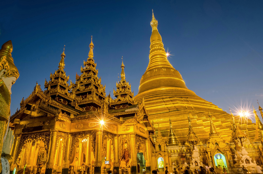 The glittering Shwedagon Pagoda in Yangon