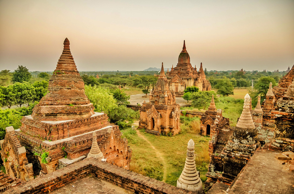 The spires of temples in Bagan