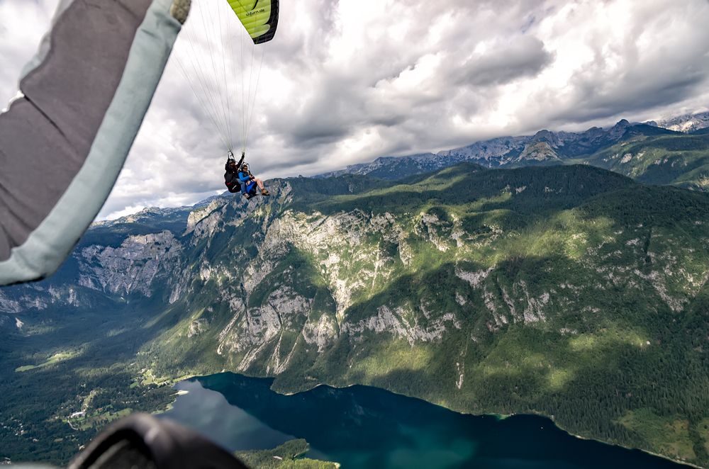 Thats me, paragliding over Lake Bohinj!