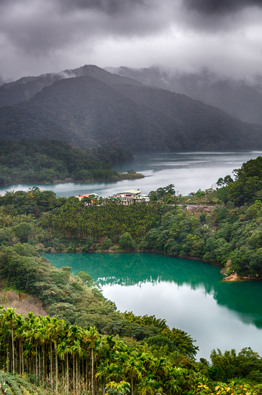 The emerald lakes of Shiding amidst the Tea Plantations