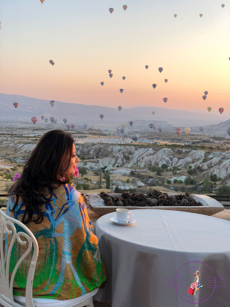 Watching Hot Air Balloons in Cappadocia 