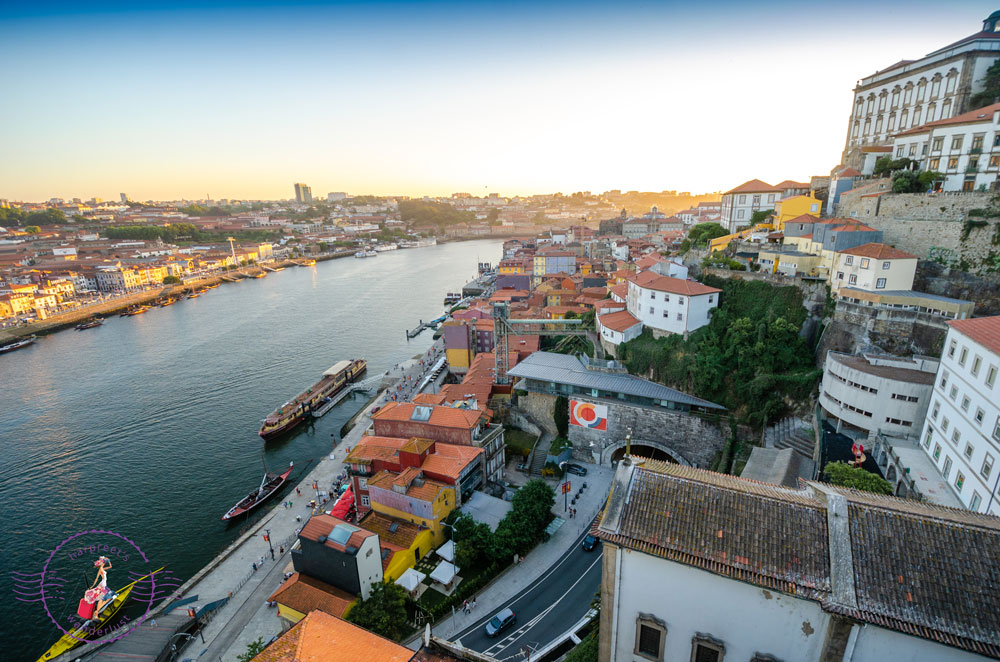 Douro River and the rooftops of Cais da Ribeira