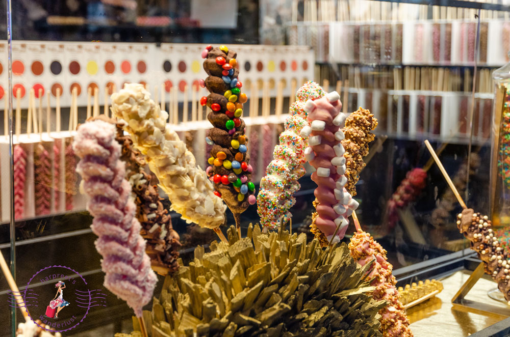 Waffle on a stick in Brugges, Belgium 