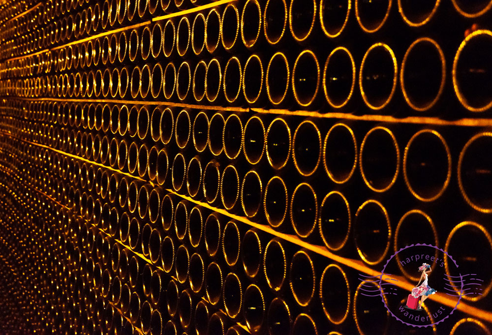 The bottles in the cellars of Moet & Chandon