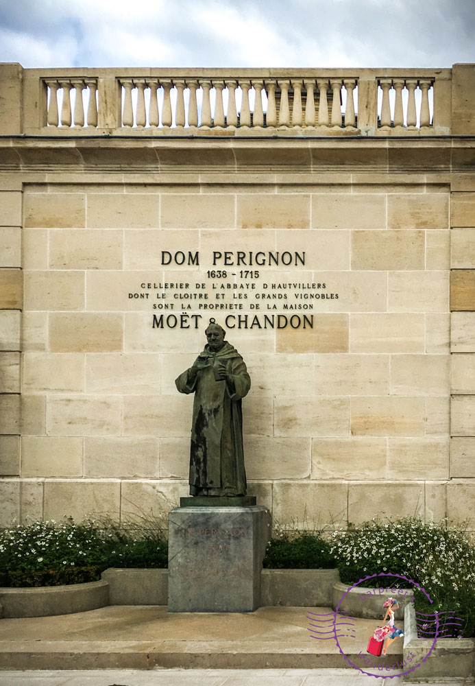 A statue of Dom Perignon in the grounds of Moet & Chandon, in Avenue de Champagne. 