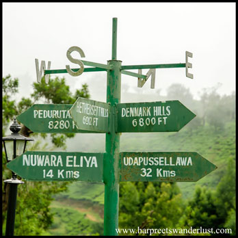 The signpost at the Heritance Tea Factory