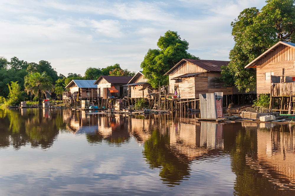 Dayak Village seen from the river