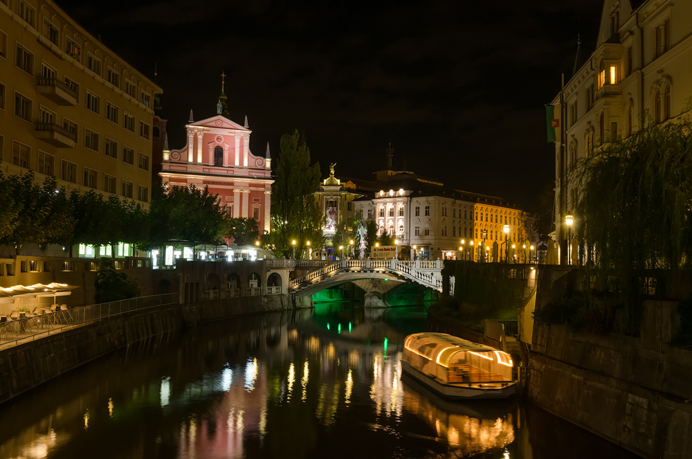 Beautiful Ljubljana by night